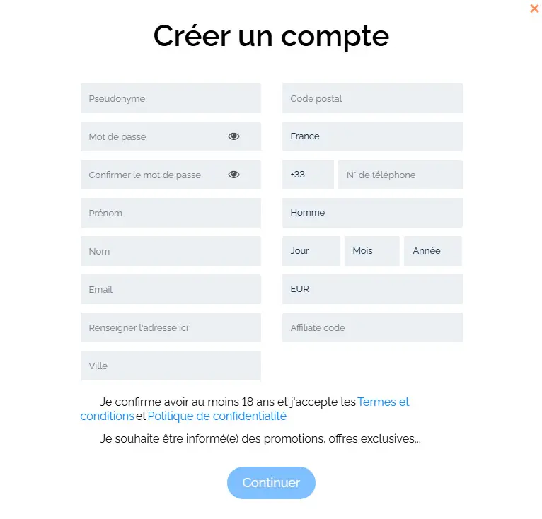 7signs CASINO registration process