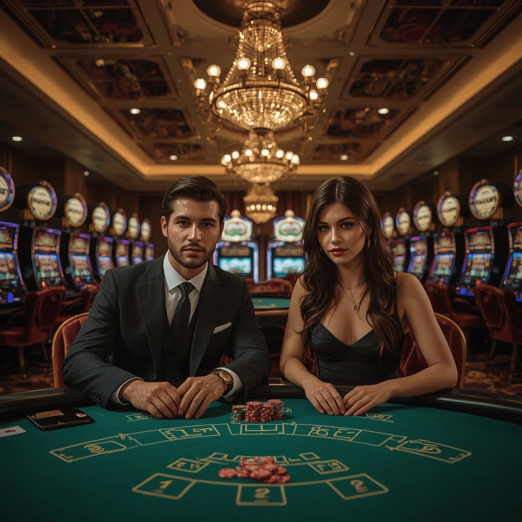 Two poker players in a 7signs Casino